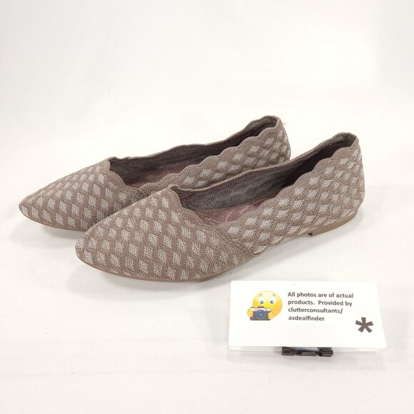 Skechers Cleo Honeycomb Pointed Toe Slip On Flat Womens Size 8 44882 Beige - Picture 1 of 9